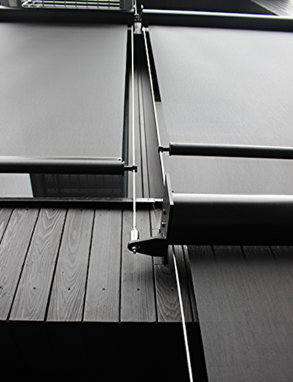 Image showcasing Cable Guide Exterior Solar Shades - InSync Solar
